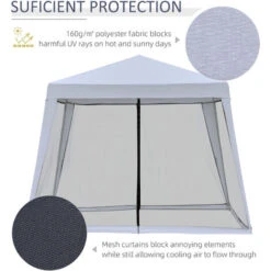 Outsunny 3 X 3 Meter Outdoor Gazebo Garden Canopy Tent Sun Shade Event Shelter Grey -Outdoor Furniture Store 12200316 4