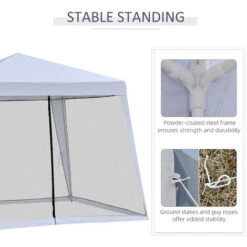 Outsunny 3 X 3 Meter Outdoor Gazebo Garden Canopy Tent Sun Shade Event Shelter Grey -Outdoor Furniture Store 12200316 5