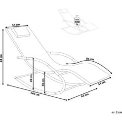 Modern Outdoor Rocking Sun Lounger Blue Fabric Sling Back Carano 9 Modern Outdoor Rocking Sun Lounger Blue Fabric Sling Back Carano -Outdoor Furniture Store 12349765 3