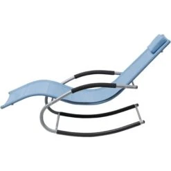 Modern Outdoor Rocking Sun Lounger Blue Fabric Sling Back Carano 11 Modern Outdoor Rocking Sun Lounger Blue Fabric Sling Back Carano -Outdoor Furniture Store 12349765 5