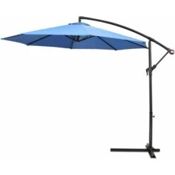COSTWAY 2.7M Outdoor Parasol Sun Shade Cantilever Banana Hanging Umbrella Patio Garden (Dark Blue)