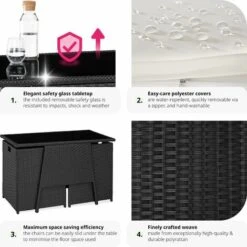 Rattan Garden Furniture Set Lausanne (2 Chairs & 1 Table) - Garden Tables And Chairs, Garden Furniture Set, Outdoor Table And Chairs - Black 11 Rattan Garden Furniture Set Lausanne (2 Chairs & 1 Table) - Garden Tables And Chairs, Garden Furniture Set, Outdoor Table And Chairs - Black -Outdoor Furniture Store 12587239 5