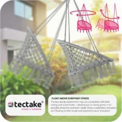 Hanging Chair Jane - Garden Swing Seat, Hanging Egg Chair, Garden Swing Chair - Grey -Outdoor Furniture Store 12587362 3