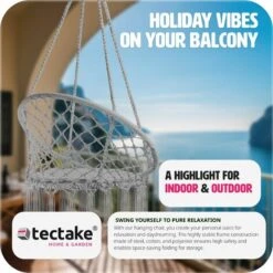 Hanging Chair Jane - Garden Swing Seat, Hanging Egg Chair, Garden Swing Chair - Grey -Outdoor Furniture Store 12587362 5