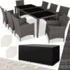 Rattan Garden Dining Set Monaco 8 Seats, 1 Table - Garden Tables And Chairs, Garden Furniture Set, Outdoor Table And Chairs - Grey -Outdoor Furniture Store 12662991 1