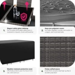 Rattan Garden Dining Set Monaco 8 Seats, 1 Table - Garden Tables And Chairs, Garden Furniture Set, Outdoor Table And Chairs - Grey -Outdoor Furniture Store 12662991 5