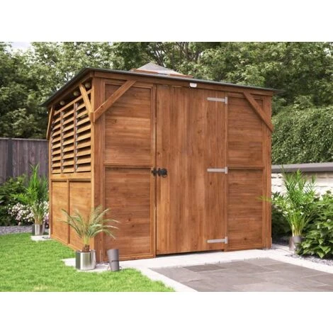 Wooden Gazebo With Sides Erin 2.5m X 2.5m - Enclosed Louvre Panels Garden Shelter Pressure Treated Hot Tub Pavilion With Roof Felt 4 Wooden Gazebo With Sides Erin 2.5m X 2.5m - Enclosed Louvre Panels Garden Shelter Pressure Treated Hot Tub Pavilion With Roof Felt - Image 2