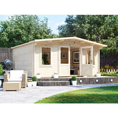 Log Cabin Severn 5m X 4m - Garden Home Office Man Cave Workshop Summerhouse Shed 45mm Walls Double Glazed And Roof Shingles 3 Log Cabin Severn 5m X 4m - Garden Home Office Man Cave Workshop Summerhouse Shed 45mm Walls Double Glazed And Roof Shingles