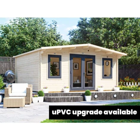 Log Cabin Severn 5m X 4m - Garden Home Office Man Cave Workshop Summerhouse Shed 45mm Walls Double Glazed And Roof Shingles 4 Log Cabin Severn 5m X 4m - Garden Home Office Man Cave Workshop Summerhouse Shed 45mm Walls Double Glazed And Roof Shingles - Image 2