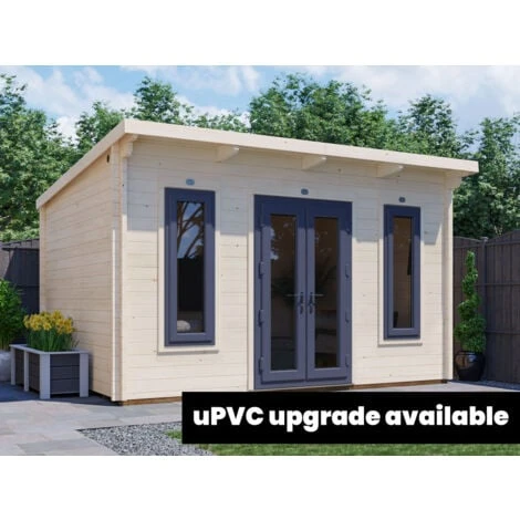 Log Cabin Terminator 4m X 3m - Summer House Garden Office Home Studio Man Cave 45mm Walls Double Glazed And Roof Felt 4 Log Cabin Terminator 4m X 3m - Summer House Garden Office Home Studio Man Cave 45mm Walls Double Glazed And Roof Felt - Image 2