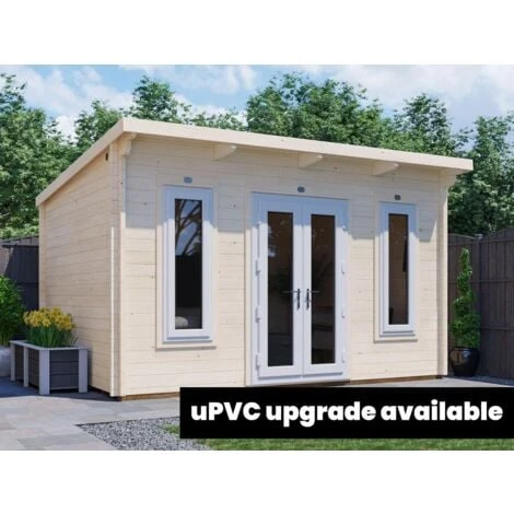 Log Cabin Terminator 4m X 3m - Summer House Garden Office Home Studio Man Cave 45mm Walls Double Glazed And Roof Felt 5 Log Cabin Terminator 4m X 3m - Summer House Garden Office Home Studio Man Cave 45mm Walls Double Glazed And Roof Felt - Image 3