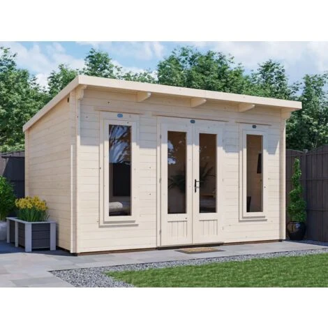 Log Cabin Terminator 4m X 3m - Summer House Garden Office Home Studio Man Cave 45mm Walls Double Glazed And Roof Felt 7 Log Cabin Terminator 4m X 3m - Summer House Garden Office Home Studio Man Cave 45mm Walls Double Glazed And Roof Felt - Image 5