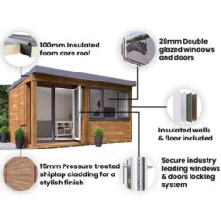 Garden Office Helena Left 4.5m X 2.5m - Insulated Home Office Studio Pod Study Room Double Glazing Pressure Treated -Outdoor Furniture Store 12664438 5
