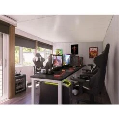 Garden Office Helena Right 5.5m X 3.5m - Insulated Home Office Studio Pod Study Room Double Glazing Pressure Treated -Outdoor Furniture Store 12664442 3