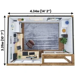 Garden Office Helena Right 4.5m X 2.5m - Insulated Home Office Studio Pod Study Room Double Glazing Pressure Treated 10 Garden Office Helena Right 4.5m X 2.5m - Insulated Home Office Studio Pod Study Room Double Glazing Pressure Treated -Outdoor Furniture Store 12664446 4