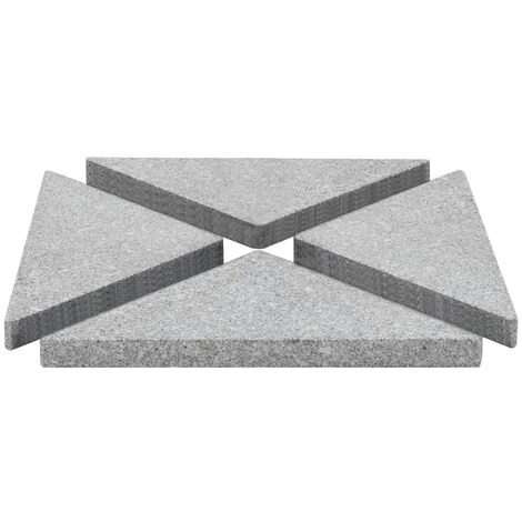 Umbrella Weight Plates 4 Pcs Grey Granite Triangular 60 Kg VidaXL 3 Umbrella Weight Plates 4 Pcs Grey Granite Triangular 60 Kg VidaXL