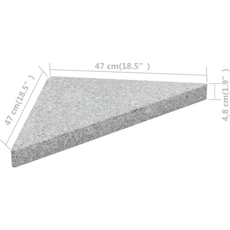 Umbrella Weight Plates 4 Pcs Grey Granite Triangular 60 Kg VidaXL 5 Umbrella Weight Plates 4 Pcs Grey Granite Triangular 60 Kg VidaXL - Image 3