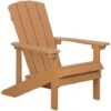 Outdoor Lounger Chair Teak Finish Plastic Wood For Patio Yard Adirondack -Outdoor Furniture Store 12951199 1