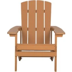 Outdoor Lounger Chair Teak Finish Plastic Wood For Patio Yard Adirondack -Outdoor Furniture Store 12951199 4