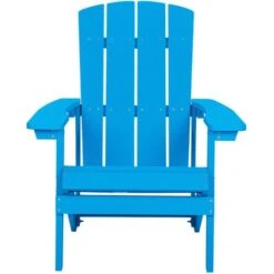 Outdoor Lounger Chair Blue Plastic Wood For Patio Yard Adirondack -Outdoor Furniture Store 12951200 4