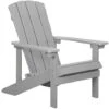 Outdoor Lounger Chair Light Grey Plastic Wood For Patio Yard Adirondack -Outdoor Furniture Store 12951205 1