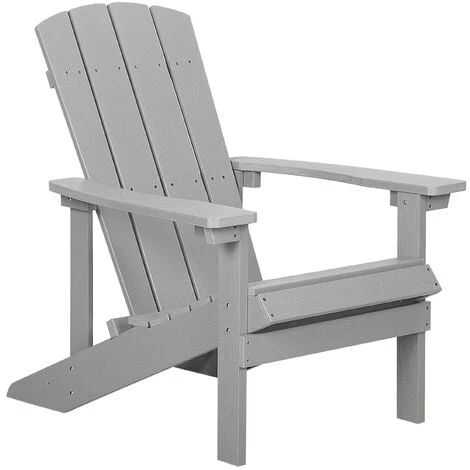 Outdoor Lounger Chair Light Grey Plastic Wood For Patio Yard Adirondack 3 Outdoor Lounger Chair Light Grey Plastic Wood For Patio Yard Adirondack