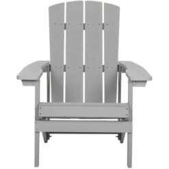 Outdoor Lounger Chair Light Grey Plastic Wood For Patio Yard Adirondack 10 Outdoor Lounger Chair Light Grey Plastic Wood For Patio Yard Adirondack -Outdoor Furniture Store 12951205 4