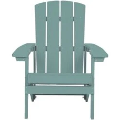Outdoor Lounger Chair Turquoise Blue Plastic Wood For Patio Yard Adirondack -Outdoor Furniture Store 12951207 4