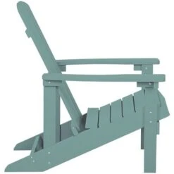 Outdoor Lounger Chair Turquoise Blue Plastic Wood For Patio Yard Adirondack -Outdoor Furniture Store 12951207 5