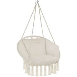 Hanging Chair Grazia - Garden Swing Seat, Hanging Egg Chair, Garden Swing Chair - Beige