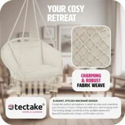 Hanging Chair Grazia - Garden Swing Seat, Hanging Egg Chair, Garden Swing Chair - Beige -Outdoor Furniture Store 13436308 4