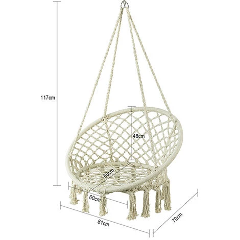 SoBuy Swing Chair Hanging Chair Hammock Chair Indoor Outdoor Garden Patio Balcony Swing Chair,OGS42-MI 4 SoBuy Swing Chair Hanging Chair Hammock Chair Indoor Outdoor Garden Patio Balcony Swing Chair,OGS42-MI - Image 2