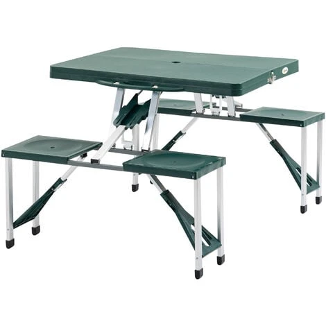 Outsunny Picnic Table Chair Set 4 Seat Aluminium PP W/ 2.7cm Umbrella Hole 3 Outsunny Picnic Table Chair Set 4 Seat Aluminium PP W/ 2.7cm Umbrella Hole