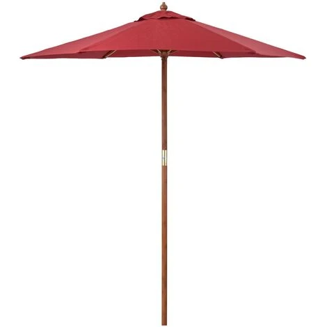 2m Wooden Parasol - Burgundy 3 2m Wooden Parasol - Burgundy