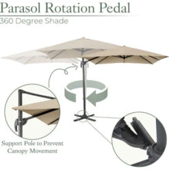 Cantilever Parasol 2.5m - Taupe -Outdoor Furniture Store 13682749 4