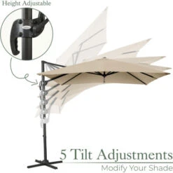 Cantilever Parasol 2.5m - Taupe -Outdoor Furniture Store 13682749 5