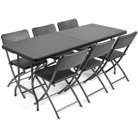 Rattan Effect 6 Seater Dining Set (6ft) 3 Rattan Effect 6 Seater Dining Set (6ft)