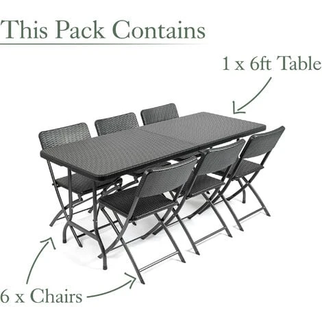 Rattan Effect 6 Seater Dining Set (6ft) 5 Rattan Effect 6 Seater Dining Set (6ft) - Image 3