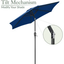 2.4m Crank And Tilt Parasol - Navy -Outdoor Furniture Store 13682793 4