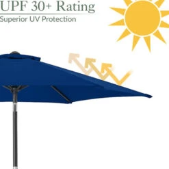 2.4m Crank And Tilt Parasol - Navy -Outdoor Furniture Store 13682793 5