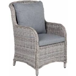 Set Of 2 Modern Faux Rattan Garden Dining Chairs Grey With Cushions Cascais 9 Set Of 2 Modern Faux Rattan Garden Dining Chairs Grey With Cushions Cascais -Outdoor Furniture Store 15057683 4