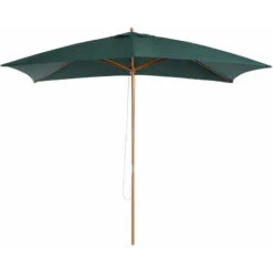 Outsunny Wooden Garden Parasol Sun Shade Patio Umbrella Canopy Green