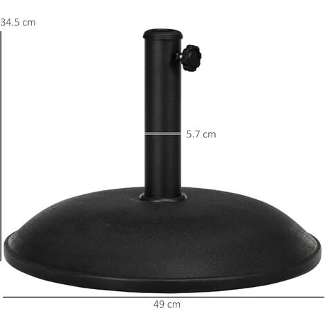 Outsunny 20kg Patio Sun Umbrella Base Durable Parasol Garden Stand Cement Round 4 Outsunny 20kg Patio Sun Umbrella Base Durable Parasol Garden Stand Cement Round - Image 2