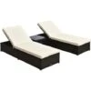 Outsunny 3 Pieces Sun Lounger Rattan Furniture Recliner Wicker Brown Garden -Outdoor Furniture Store 1513482 1
