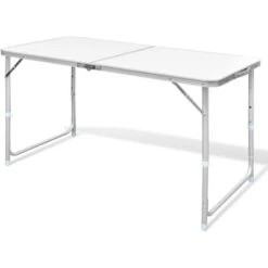 Foldable Camping Table Height Adjustable Aluminium 120 X 60 Cm VidaXL