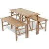 Beer Table With 2 Benches 100 Cm Bamboo VidaXL -Outdoor Furniture Store 1525586 1