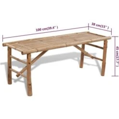Beer Table With 2 Benches 100 Cm Bamboo VidaXL 9 Beer Table With 2 Benches 100 Cm Bamboo VidaXL -Outdoor Furniture Store 1525586 3