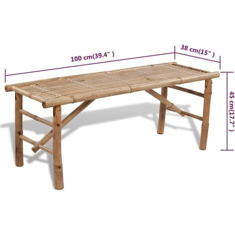 Beer Table With 2 Benches 100 Cm Bamboo VidaXL 5 Beer Table With 2 Benches 100 Cm Bamboo VidaXL - Image 3