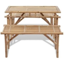 Beer Table With 2 Benches 100 Cm Bamboo VidaXL 11 Beer Table With 2 Benches 100 Cm Bamboo VidaXL -Outdoor Furniture Store 1525586 5