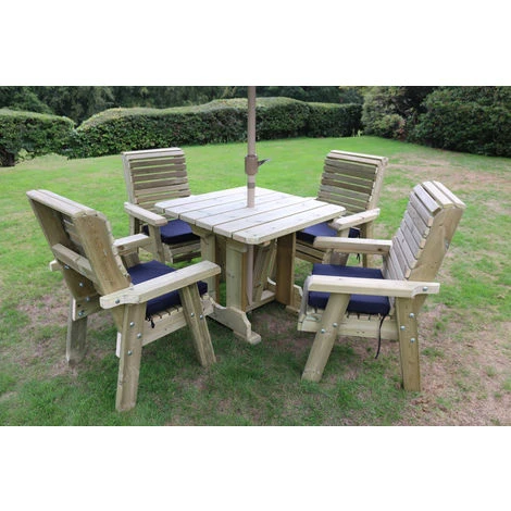 Ergo 4 Seater Set - Sits 4, Wooden Garden Furniture Dining Set With Table And Chairs 3 Ergo 4 Seater Set - Sits 4, Wooden Garden Furniture Dining Set With Table And Chairs